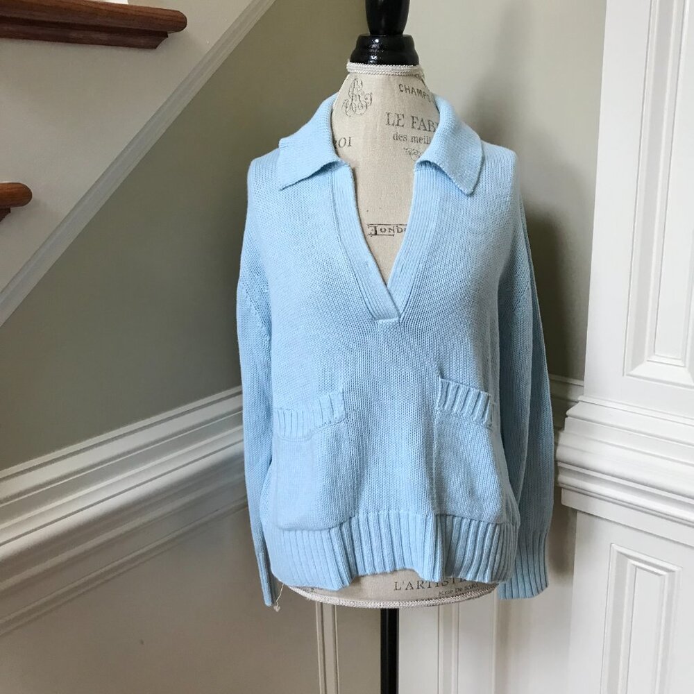 Kinross Split Neck Polo Pullover Sweater Womens L… - image 2